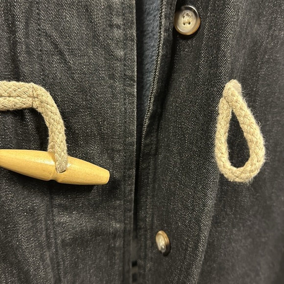 Denim Co Denim Removable Fleece Blanket Lined Toggle Button Pocket Coat Womens S - Picture 8 of 14